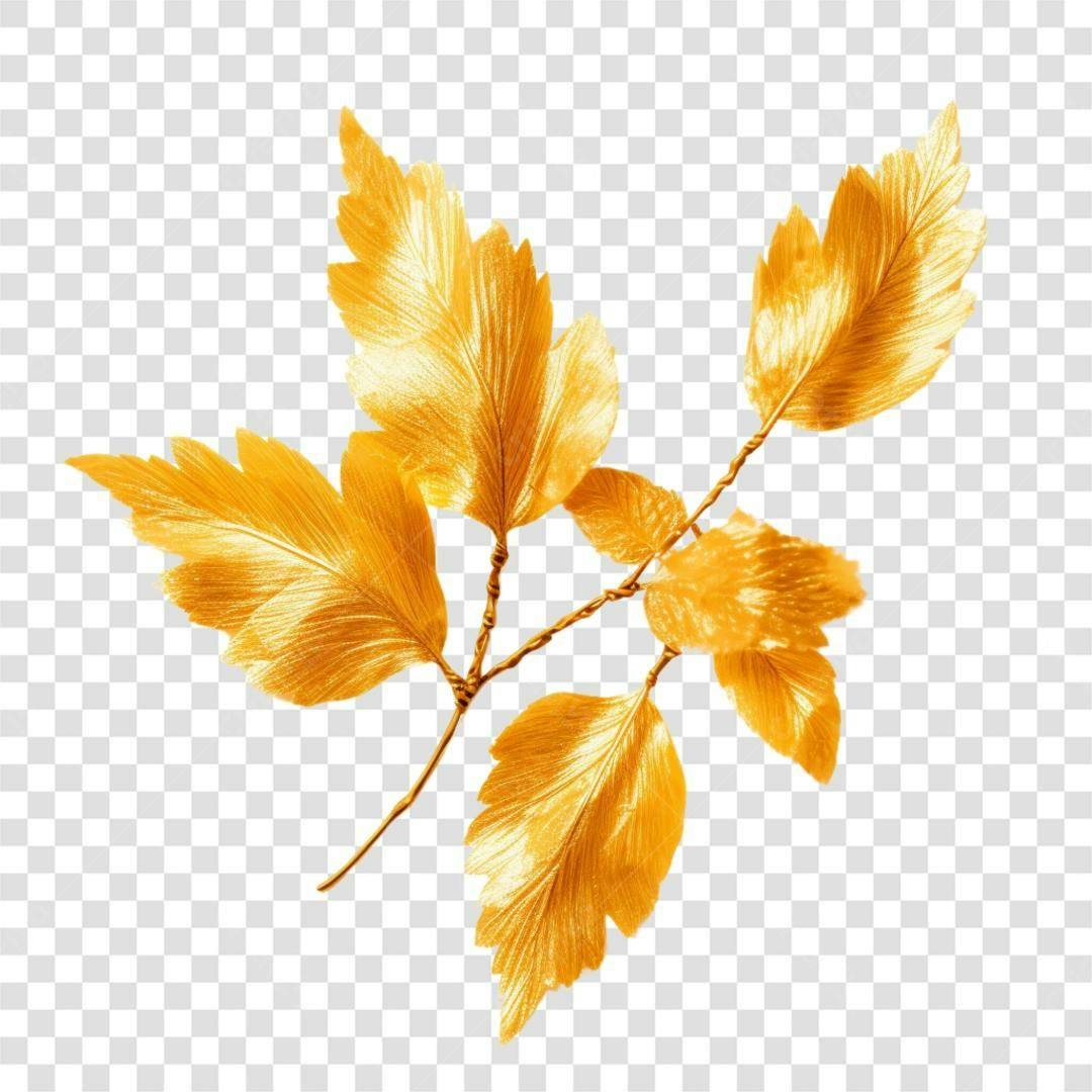 Icone Folhas Douradas PNG com fundo transparente