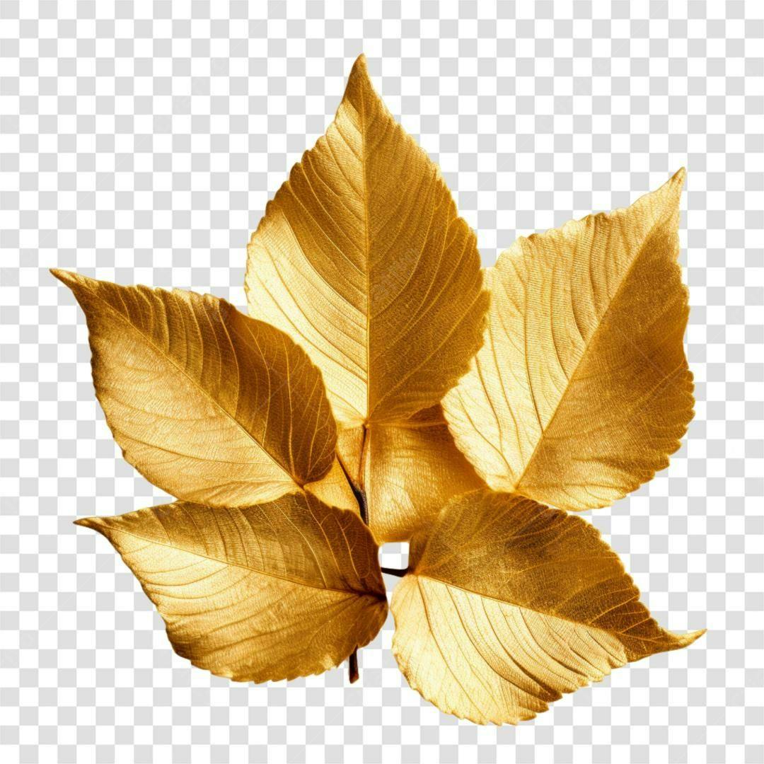 Icone Folhas Douradas PNG com fundo transparente