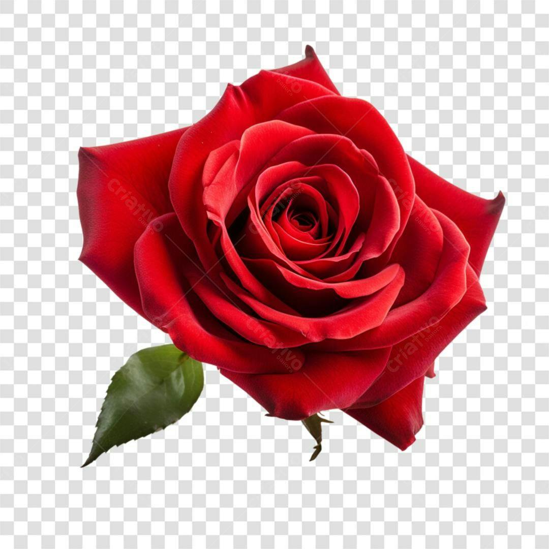 Icone Romântico Rosa Vermelha PNG com fundo transparente