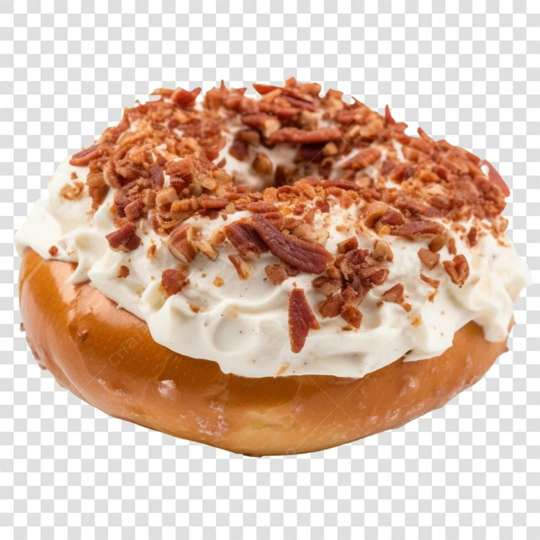 Icone Donut Pecã e Bacon PNG com fundo transparente