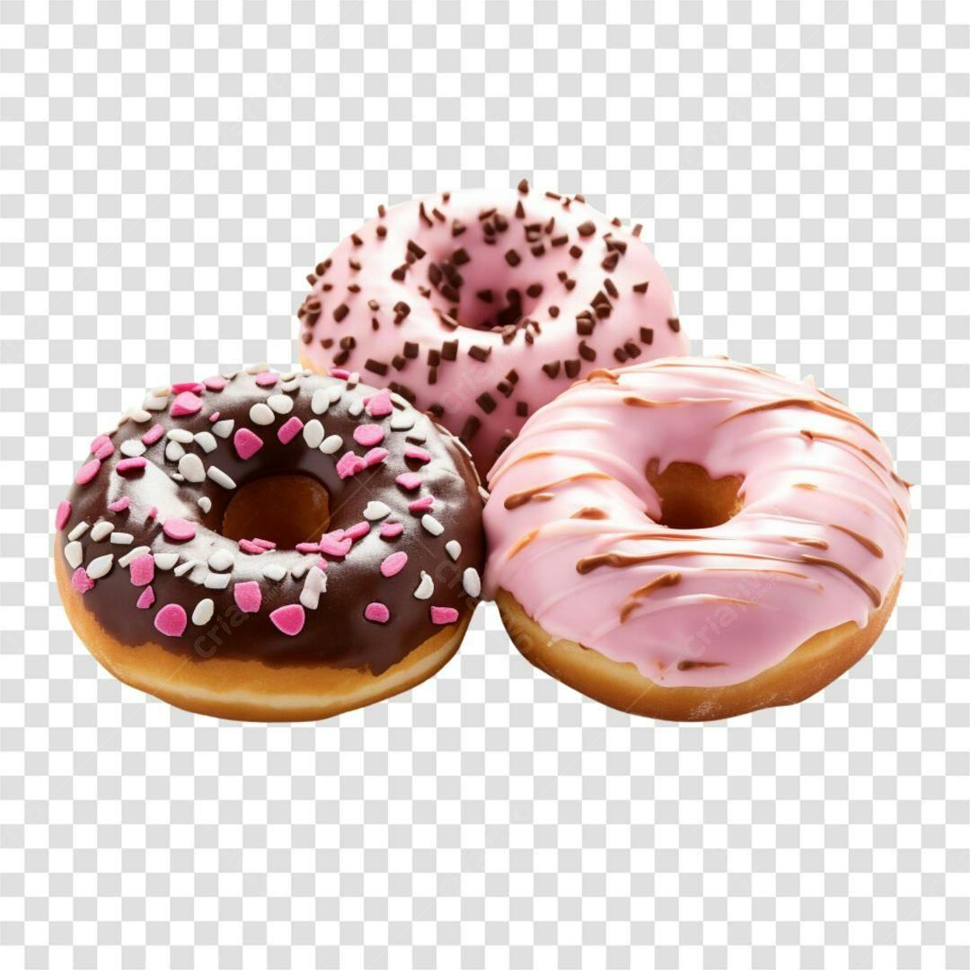 Icones de Donuts PNG com fundo transparente