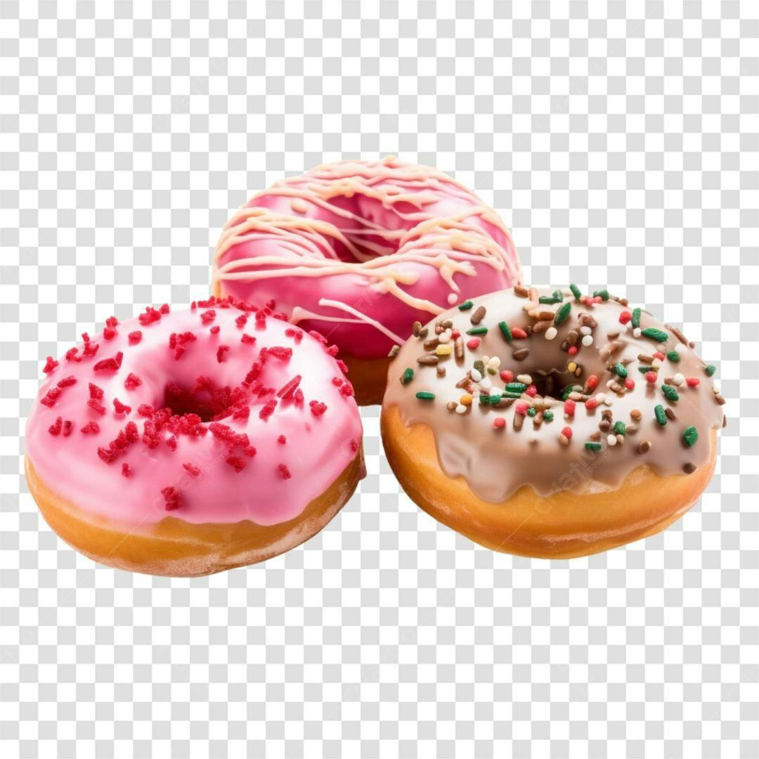 Icones Doces Donuts PNG com fundo transparente