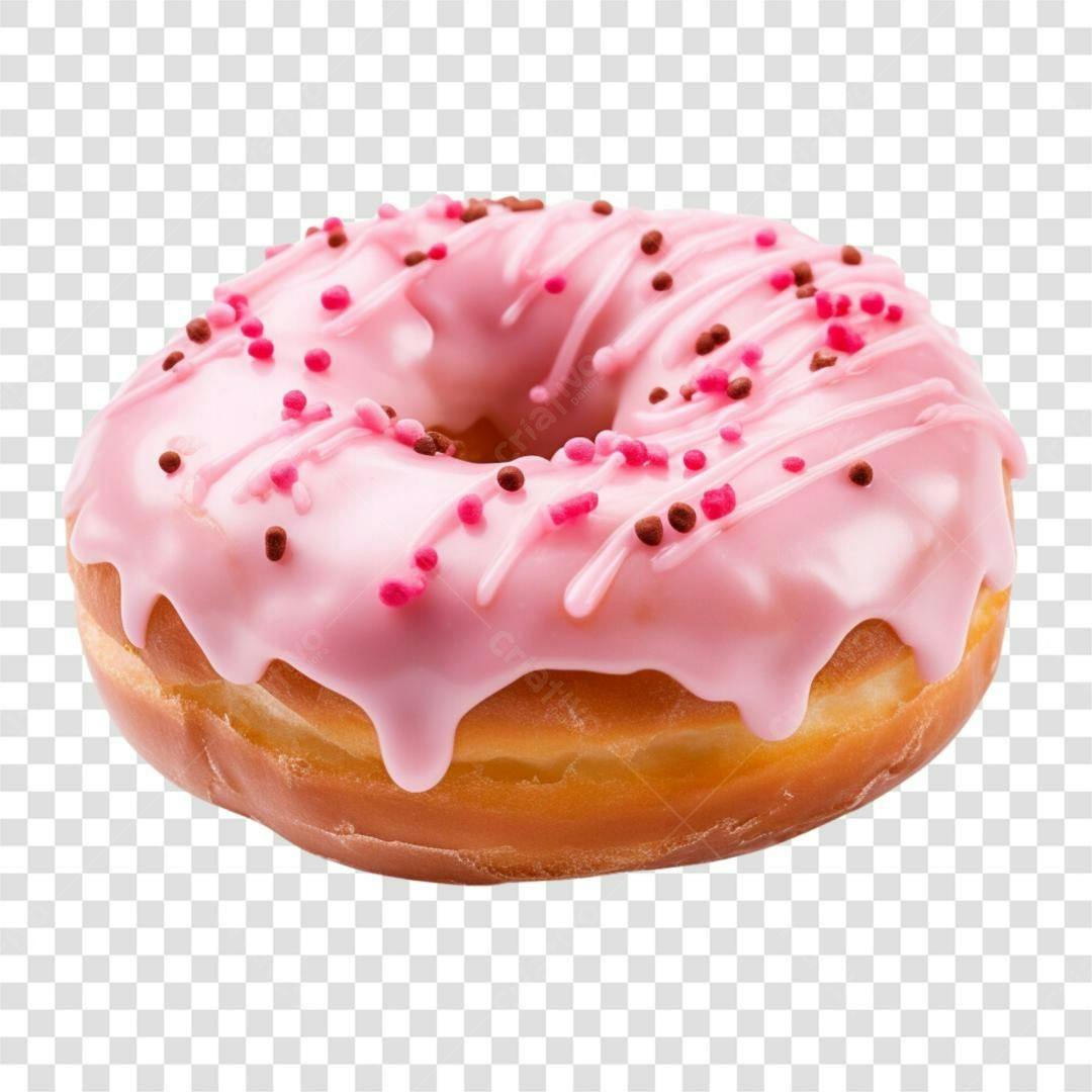 Icone Donut Rosa PNG com fundo transparente
