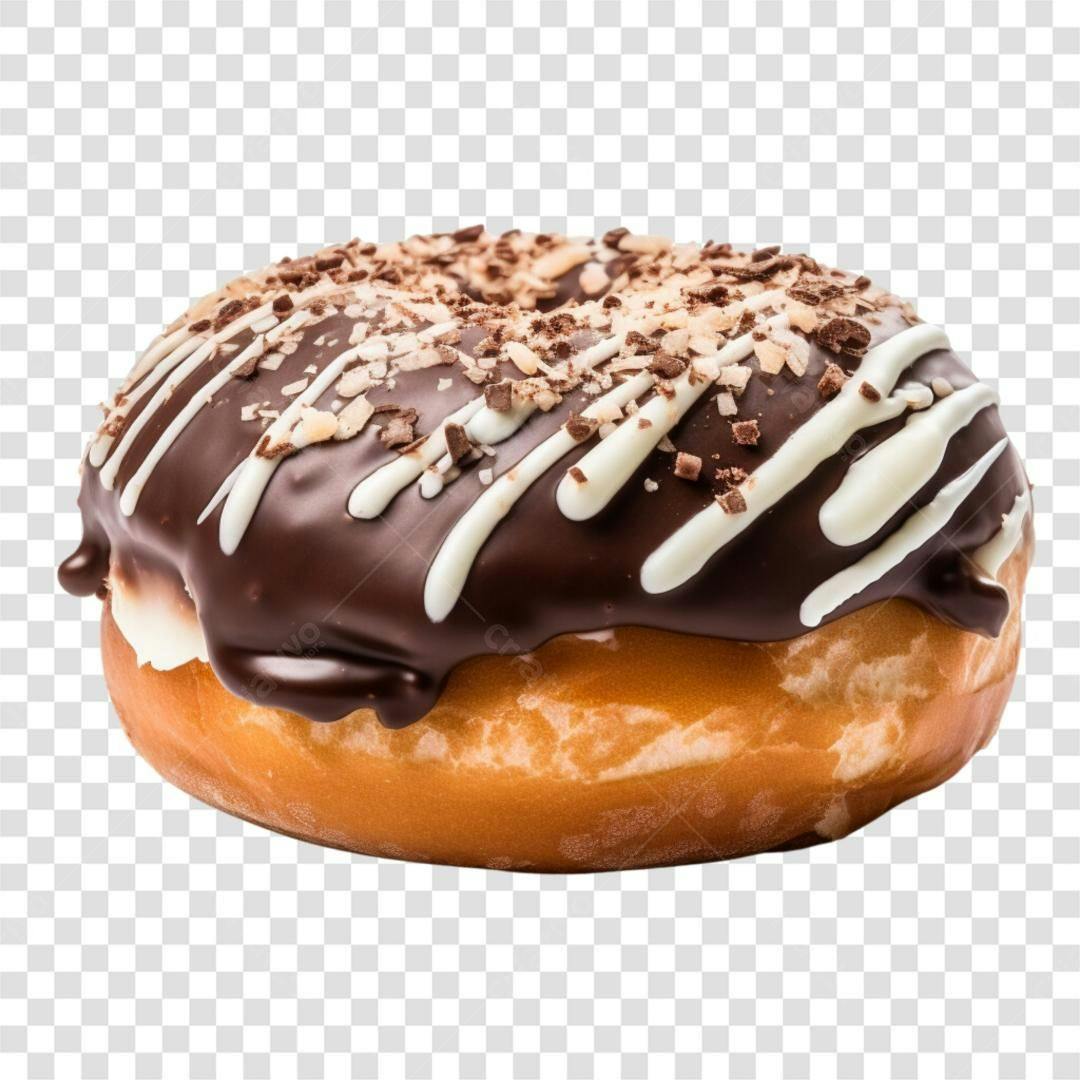 Icone Donut Chocolate Branco PNG com fundo transparente
