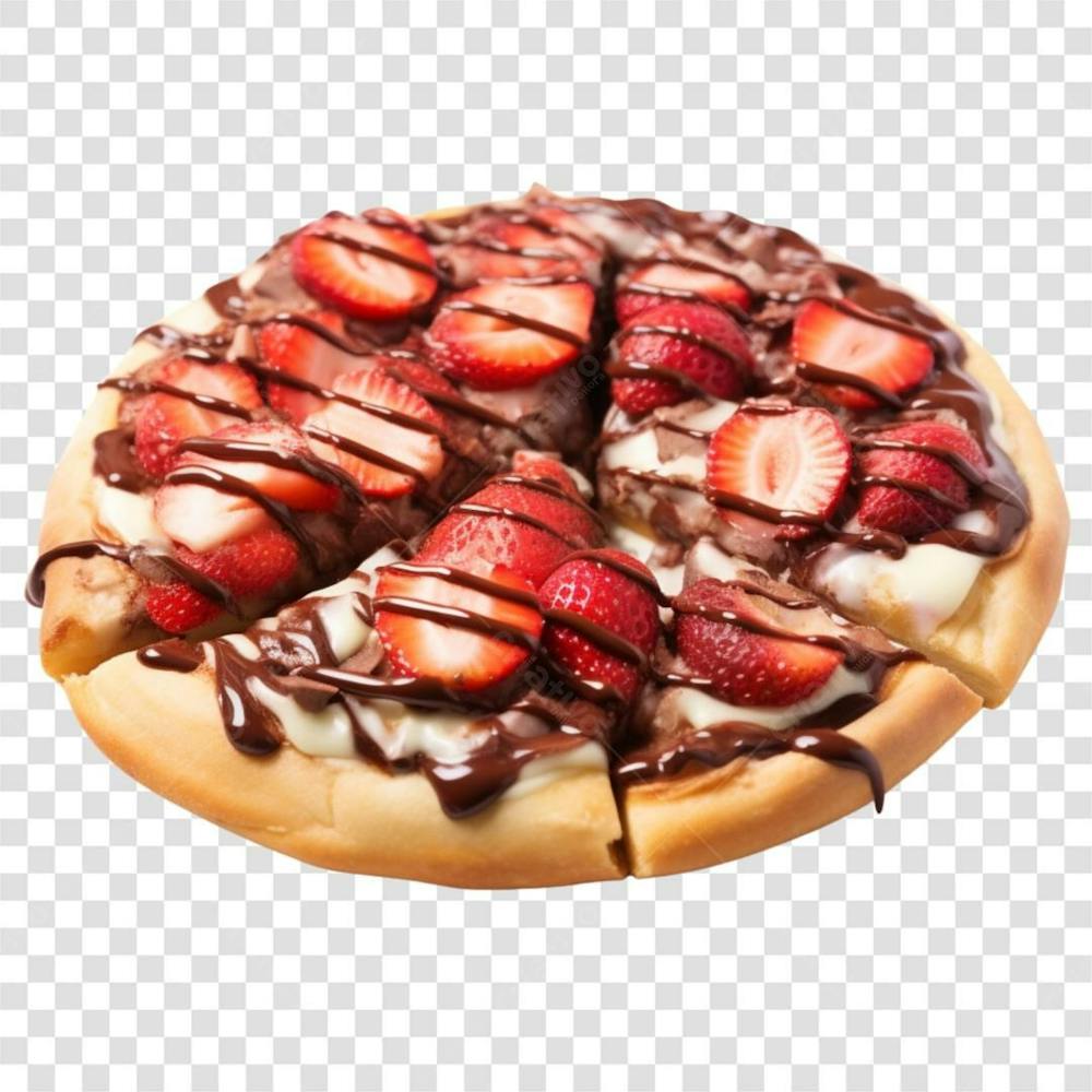 Pizza Doce Morango Fundo Transparente Png