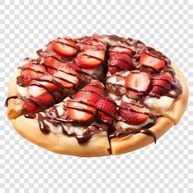 Pizza doce morango fundo transparente png