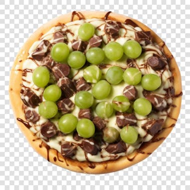 Pizza doce uva verde fundo transparente png