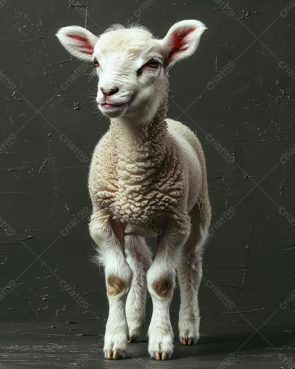 Foto De Um Cordeiro Sobre Fundo Preto