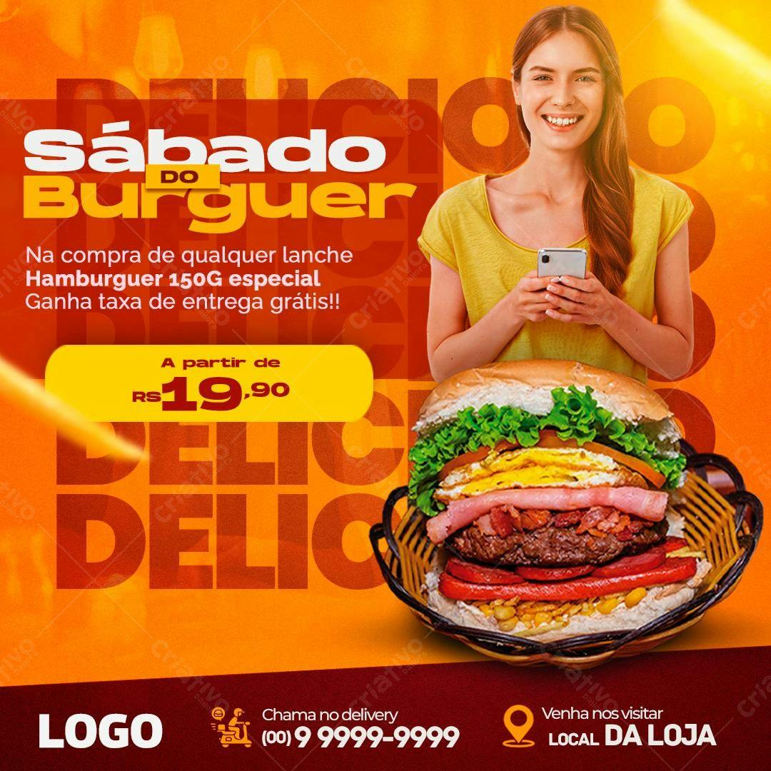 Flyer Sábado do Burguer PSD Editável