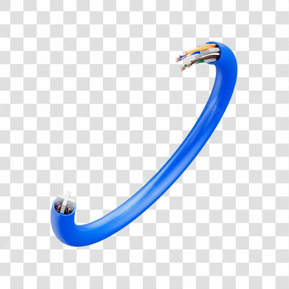 Icone de Cabo de Rede Azul PNG com fundo transparente