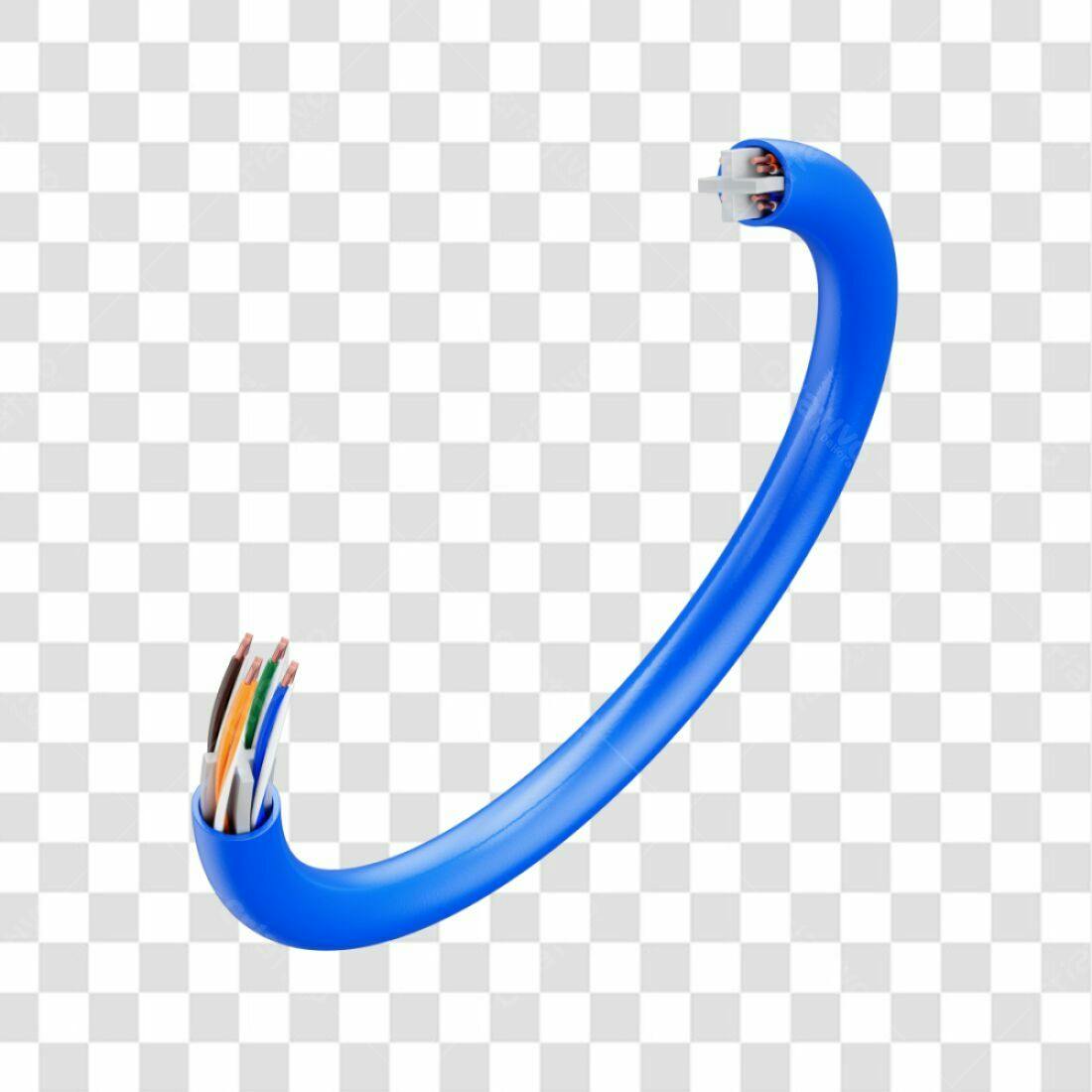 Icone Cabo de Rede Azul PNG com fundo transparente