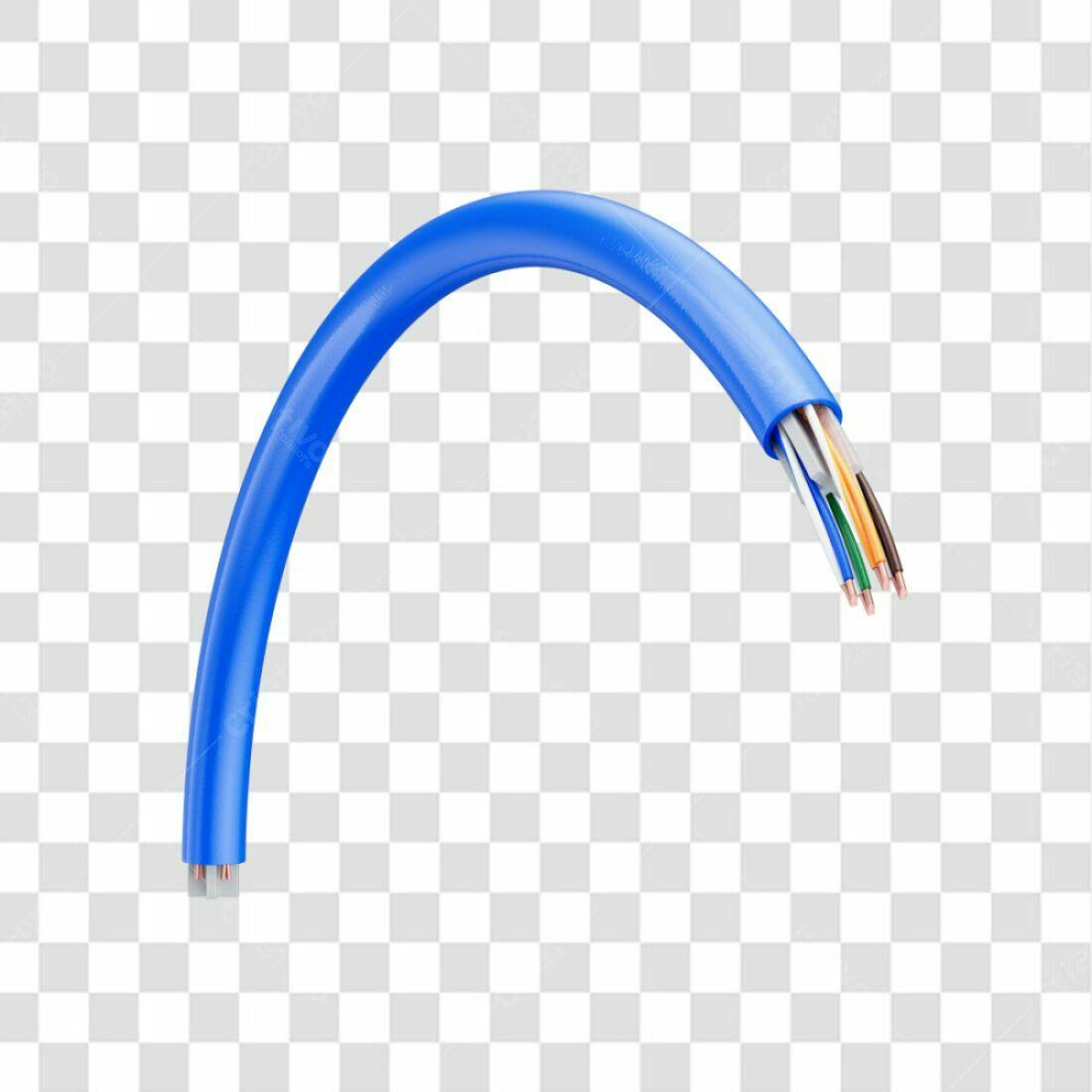 Icone de Cabo de Rede Azul PNG com fundo transparente