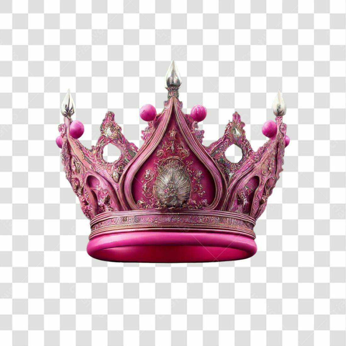 Icone Coroa Rosa Real PNG com fundo transparente