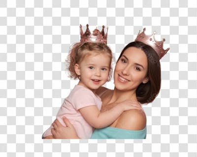 Mãe Com Coroa E Filho Para O Dia Das Mães Png Transparente