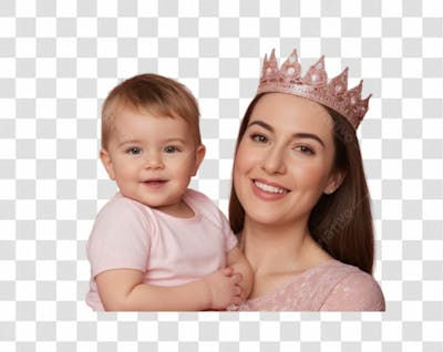 Mãe Com Coroa E Filho Para O Dia Das Mães Png Transparente