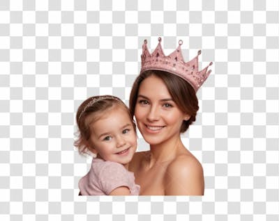 Mãe Com Coroa E Filho Para O Dia Das Mães Png Transparente
