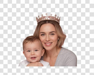 Mãe Com Coroa E Filho Para O Dia Das Mães Png Transparente
