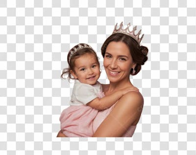 Mãe Com Coroa E Filho Para O Dia Das Mães Png Transparente