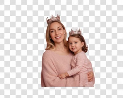 Mãe Com Coroa E Filho Para O Dia Das Mães Png Transparente