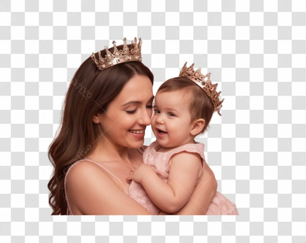Mãe Com Coroa E Filho Para O Dia Das Mães Png Transparente