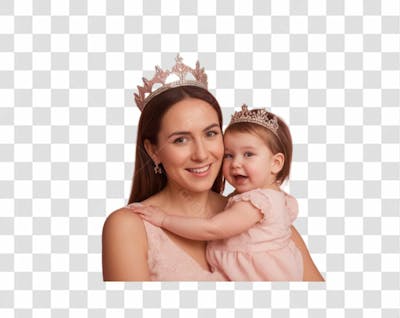 Mãe Com Coroa E Filho Para O Dia Das Mães Png Transparente