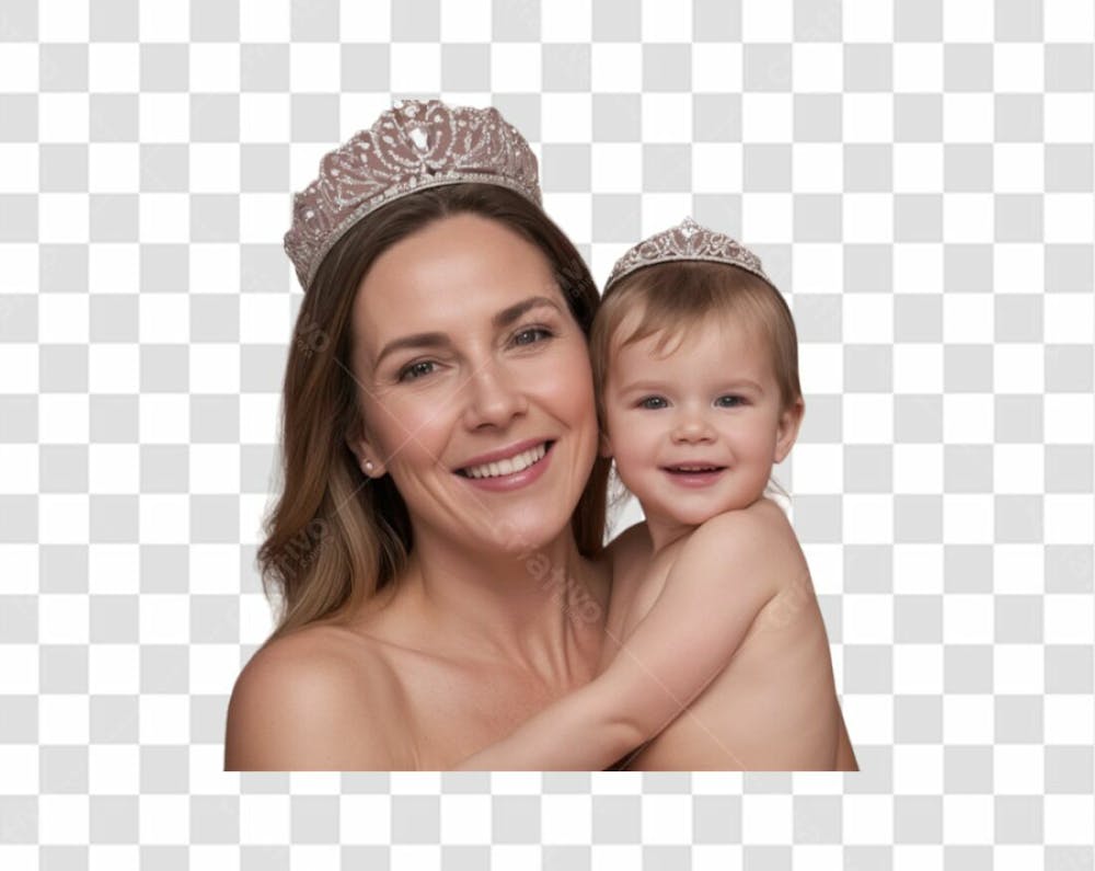 Mãe Com Coroa E Filho Para O Dia Das Mães Png Transparente