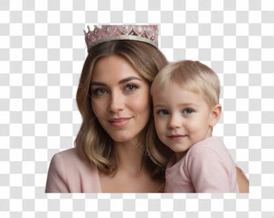 Mãe Com Coroa E Filho Para O Dia Das Mães Png Transparente