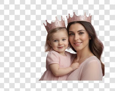 Mãe Com Coroa E Filho Para O Dia Das Mães Png Transparente