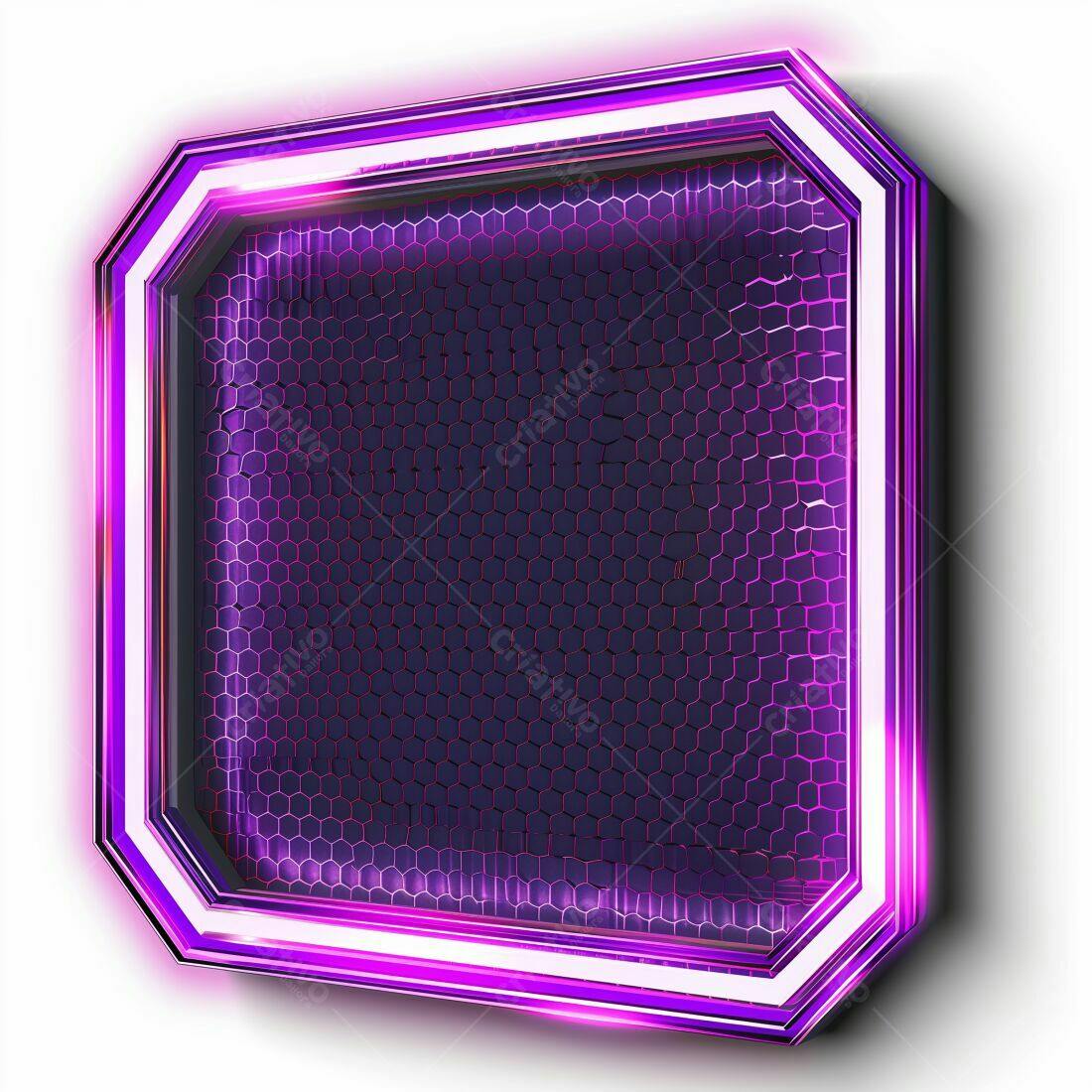 Moldura geométrica roxa com textura hexagonal