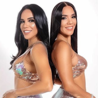 Imagem de duas mulheres cantoras sertanejas, dançarinas