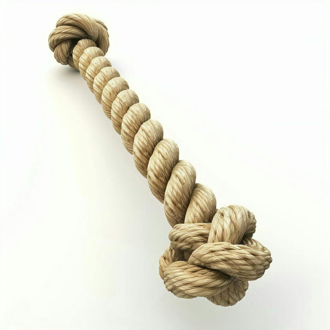 Brinquedo de corda para cachorro bege