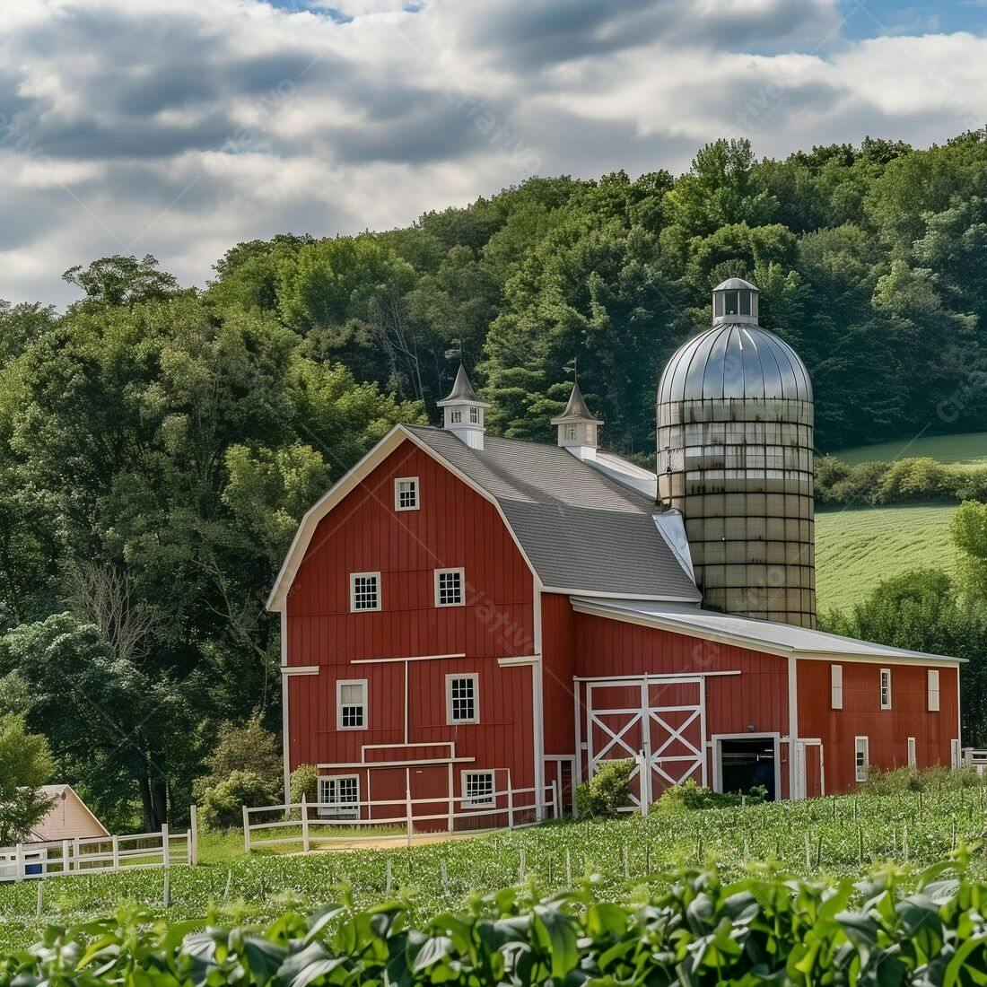 Red Barn em paisagem rural americana