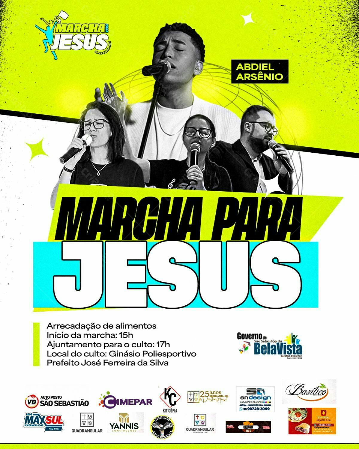 Flyer para Marcha para Jesus PSD Editável