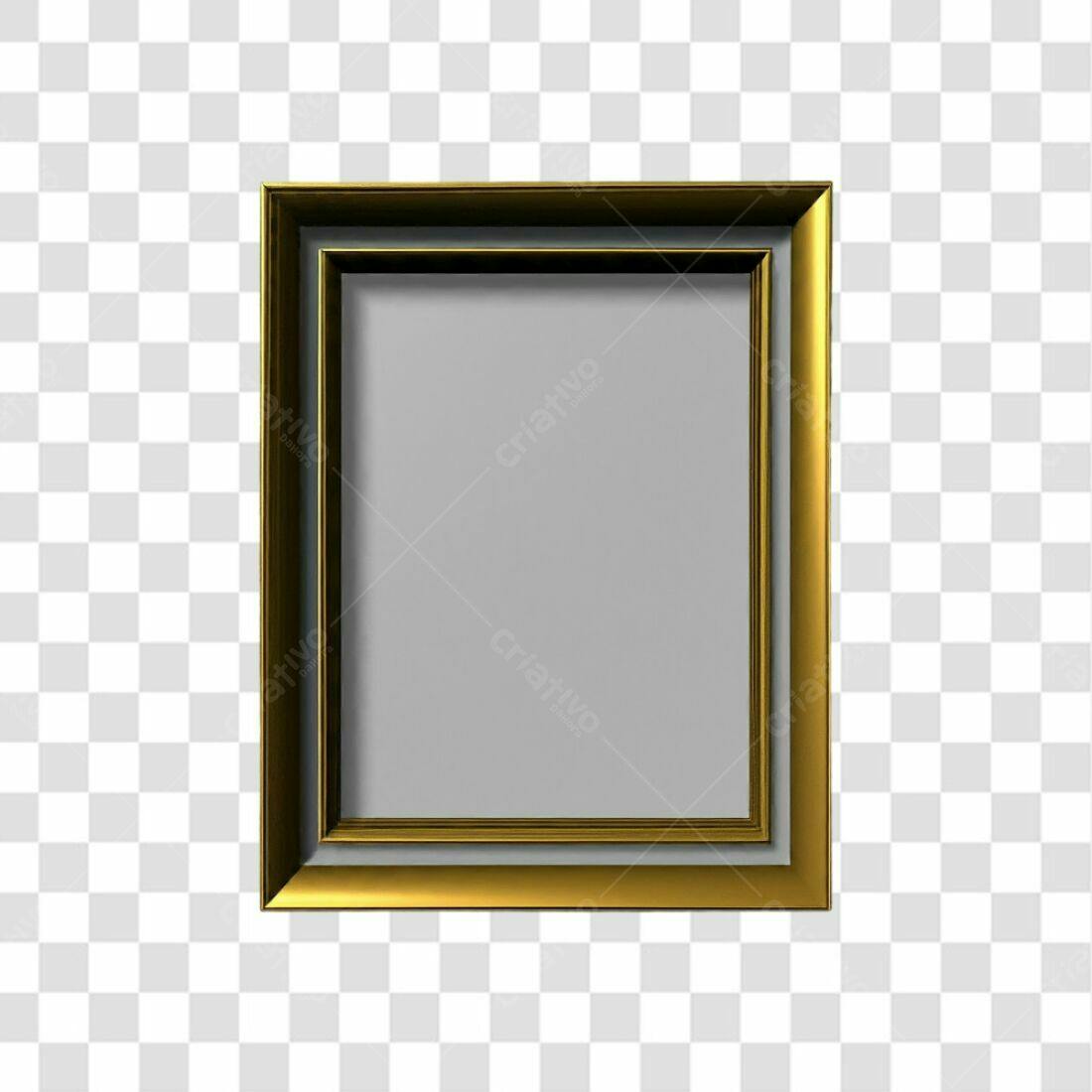 Moldura PNG com fundo transparente dourado