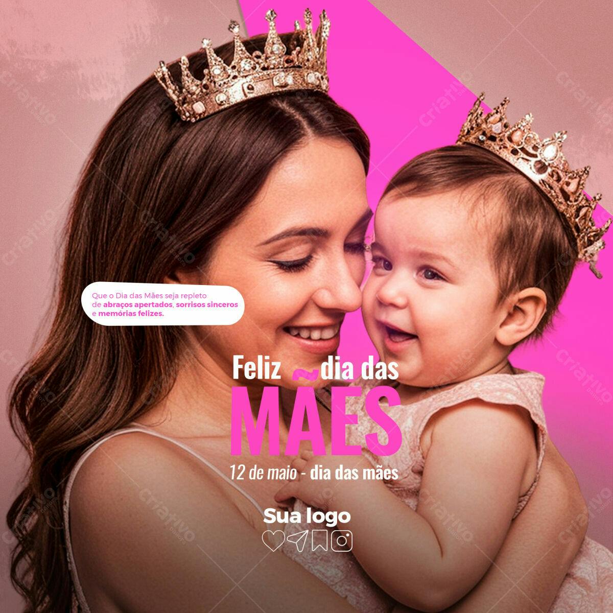Flyer Dia das Mães com Bebê PSD Editável