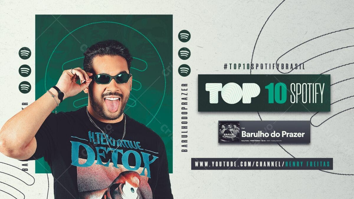 Flyer Top 10 Spotify PSD Editável