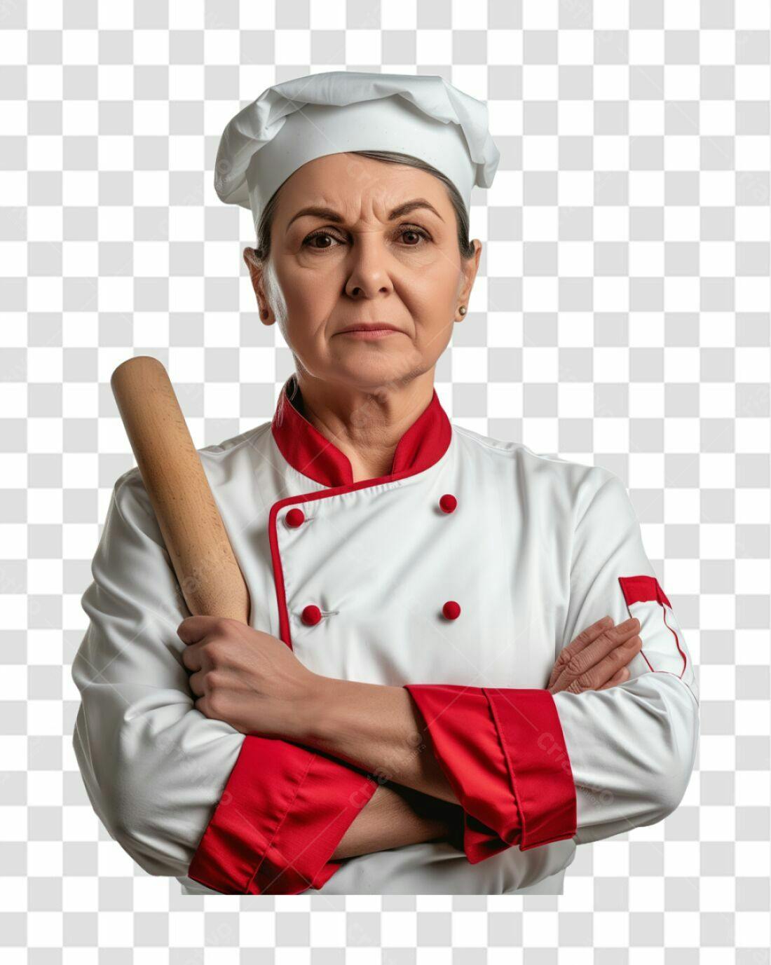 Icone Chef mulher séria PNG com fundo transparente