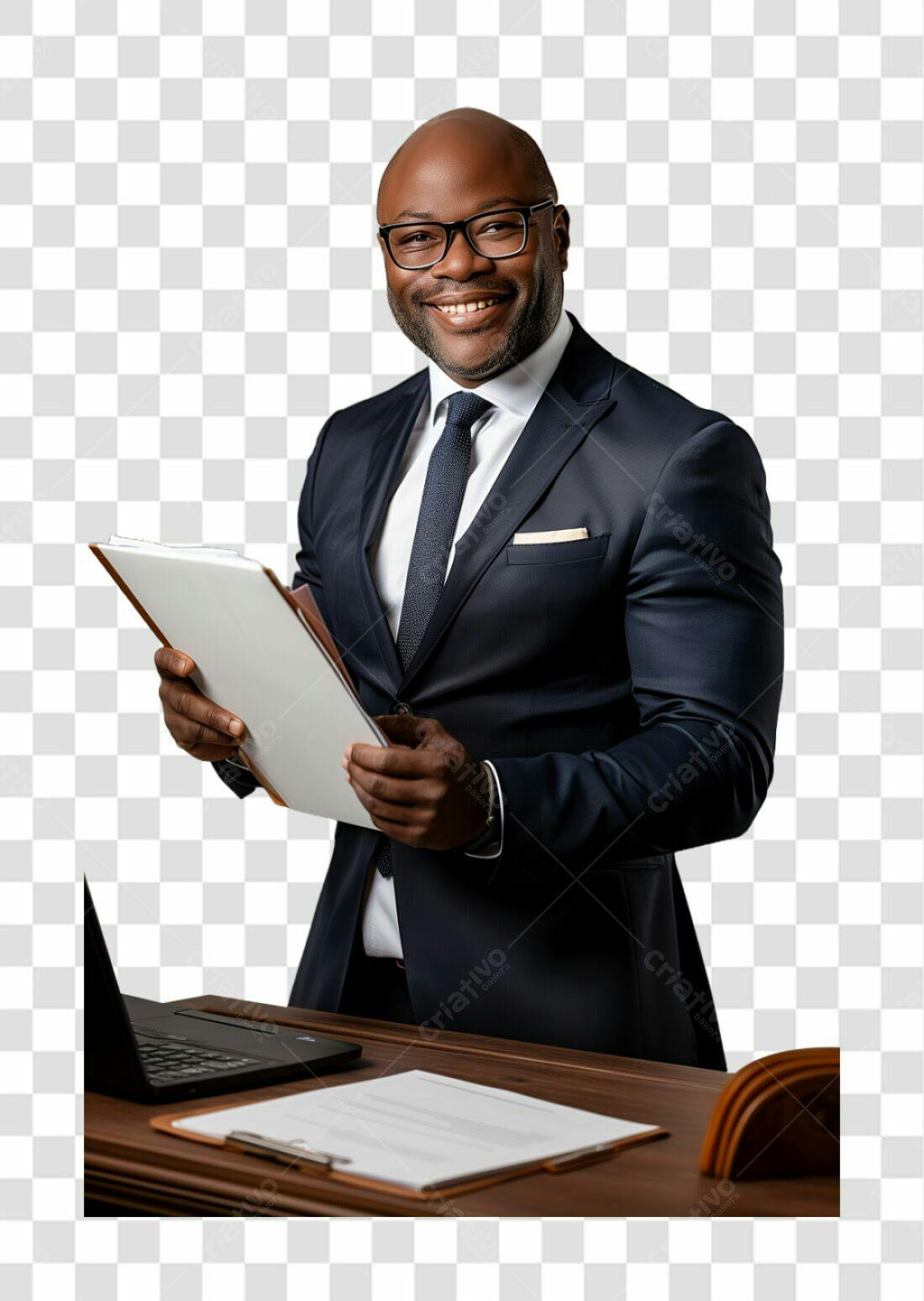 Icone Homem de Negócios Afrodescendente PNG com fundo transparente
