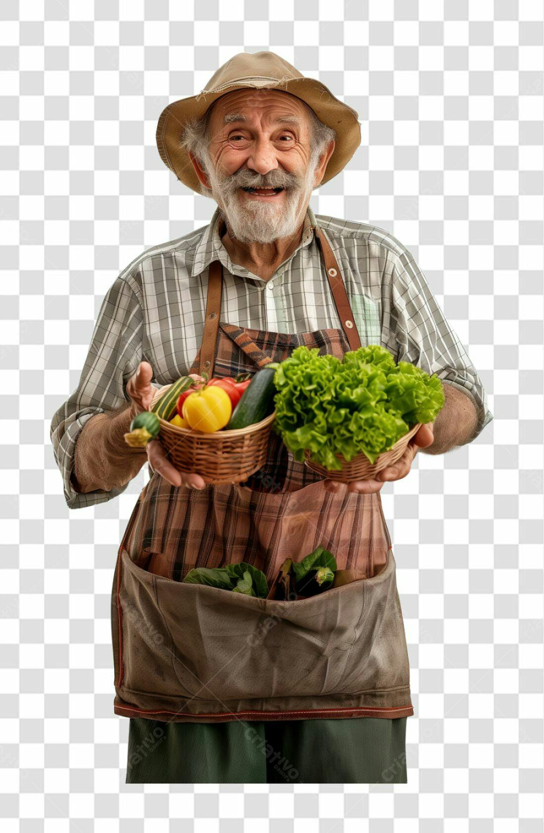 Icone Agricultor com Legumes PNG com fundo transparente