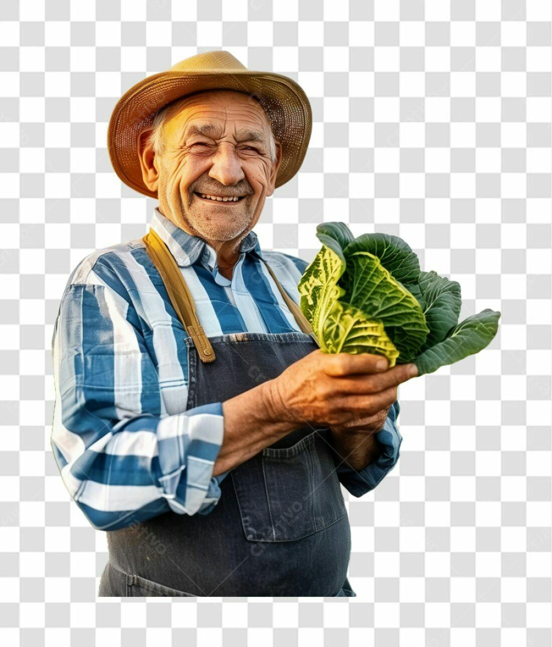 Icone Agricultor com Repolho PNG com fundo transparente