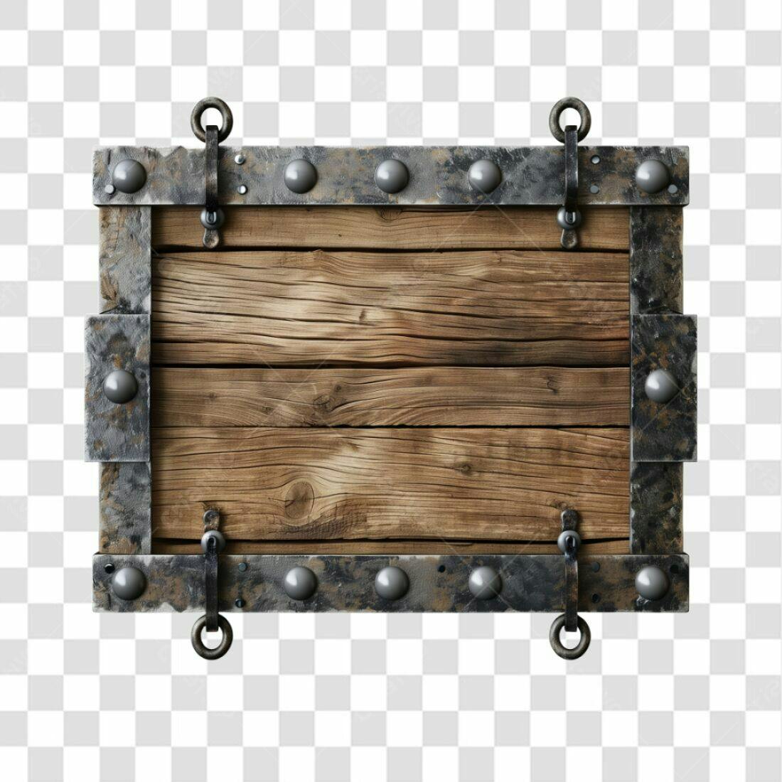 Placa de madeira medieval PNG com fundo transparente