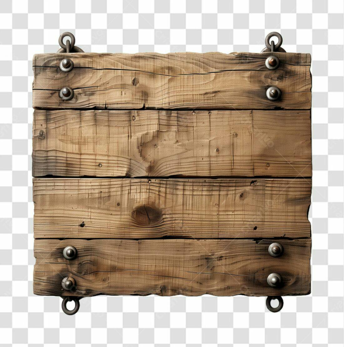 Placa de Madeira Rustica PNG com fundo transparente