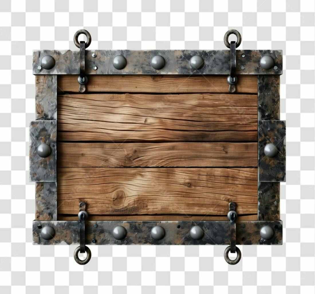 Placa de Madeira Medieval PNG com fundo transparente