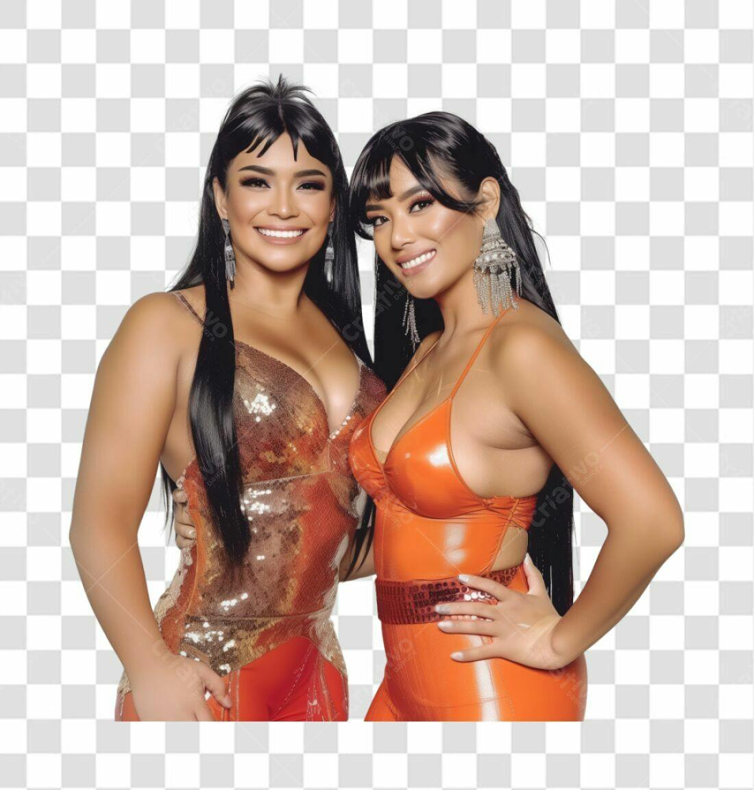 Foto de duas mulheres PNG com fundo transparente