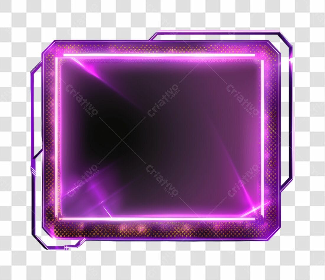 Moldura PNG com fundo transparente roxa e dourada