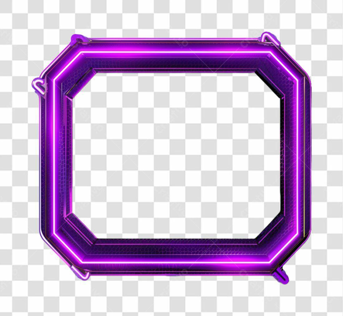 Moldura Roxa Neon PNG com fundo transparente