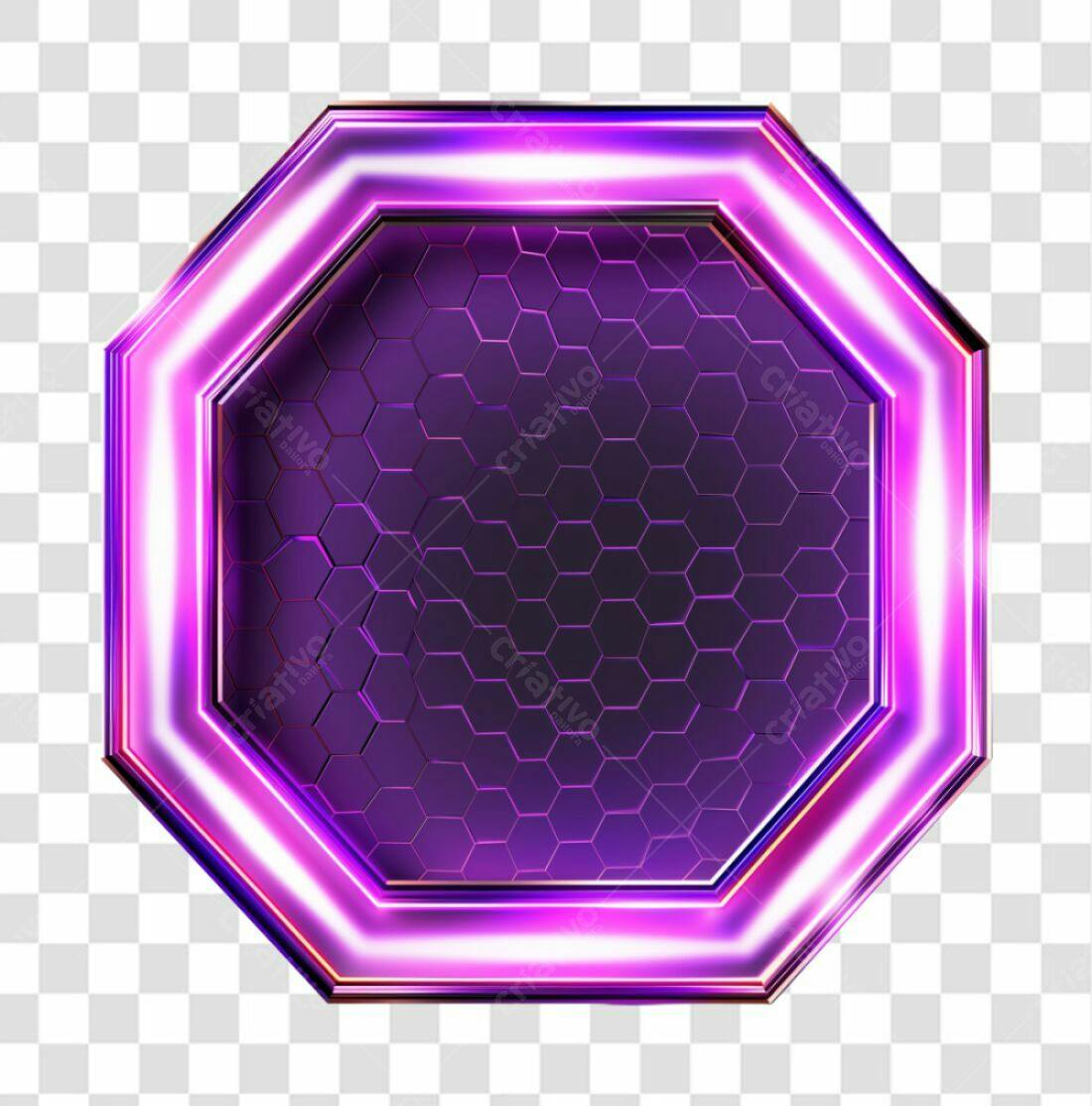 Moldura Octagonal Roxa PNG com fundo transparente