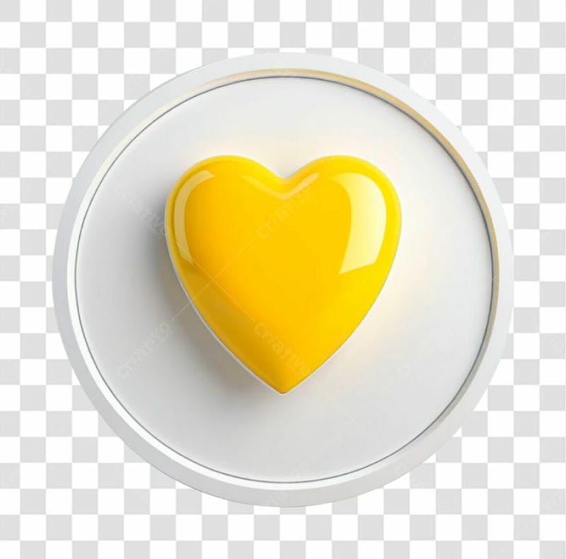 Icone coração 3d, imagem sem fundo
