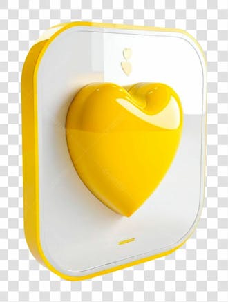 Icone coração 3d, imagem sem fundo