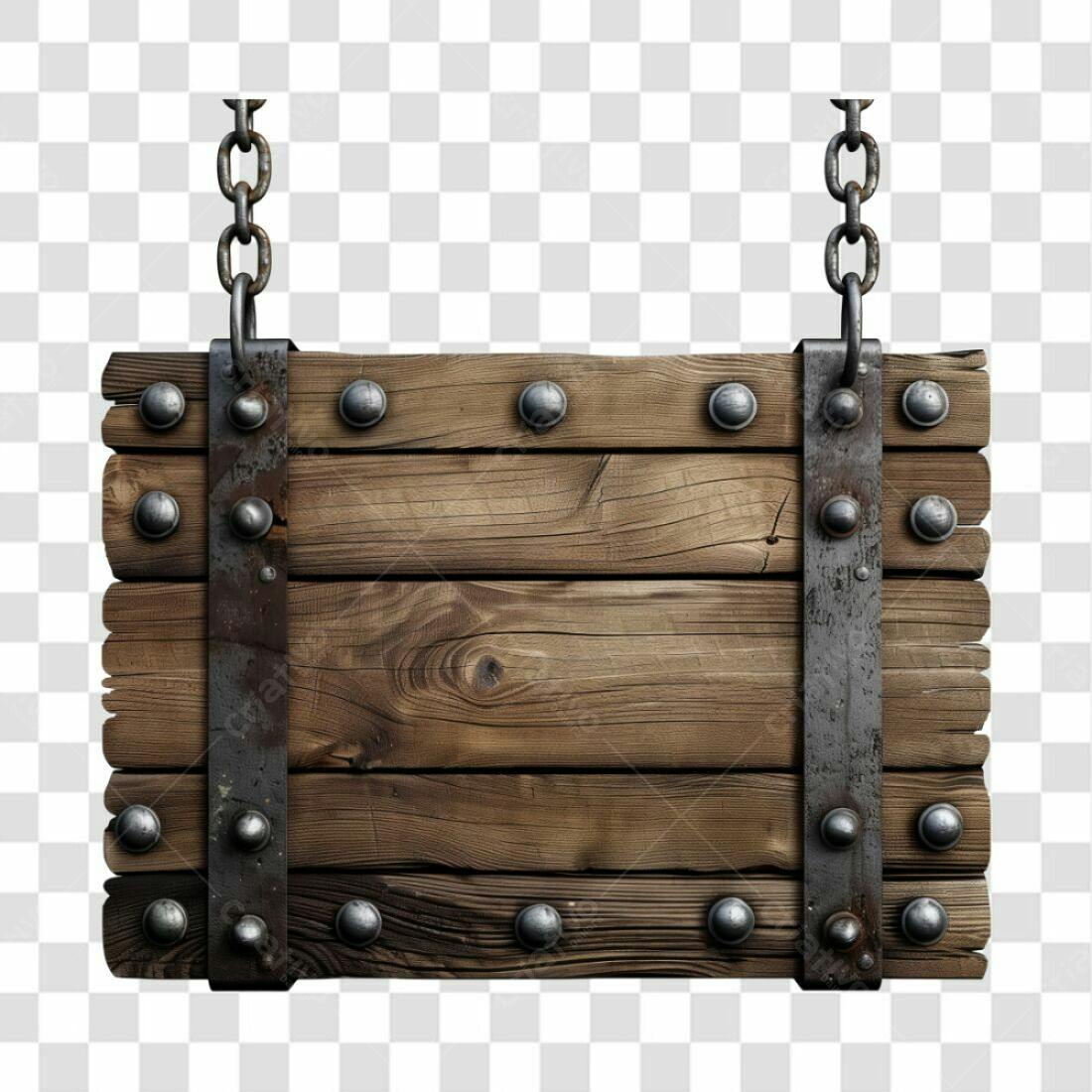 Placa de Madeira Vintage PNG com fundo transparente